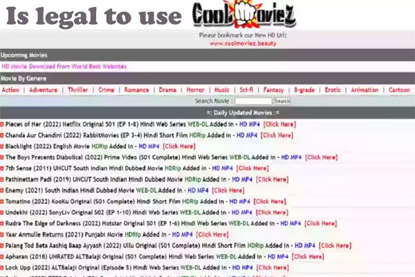 Is legal to use CoolmoviesHD